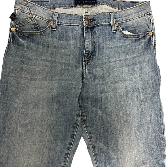 Rock & Republic Skinny Fit Women's Light Blue Jeans Sz 14 Denim Rx - Picture 2 of 7